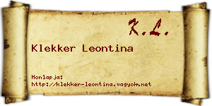 Klekker Leontina névjegykártya